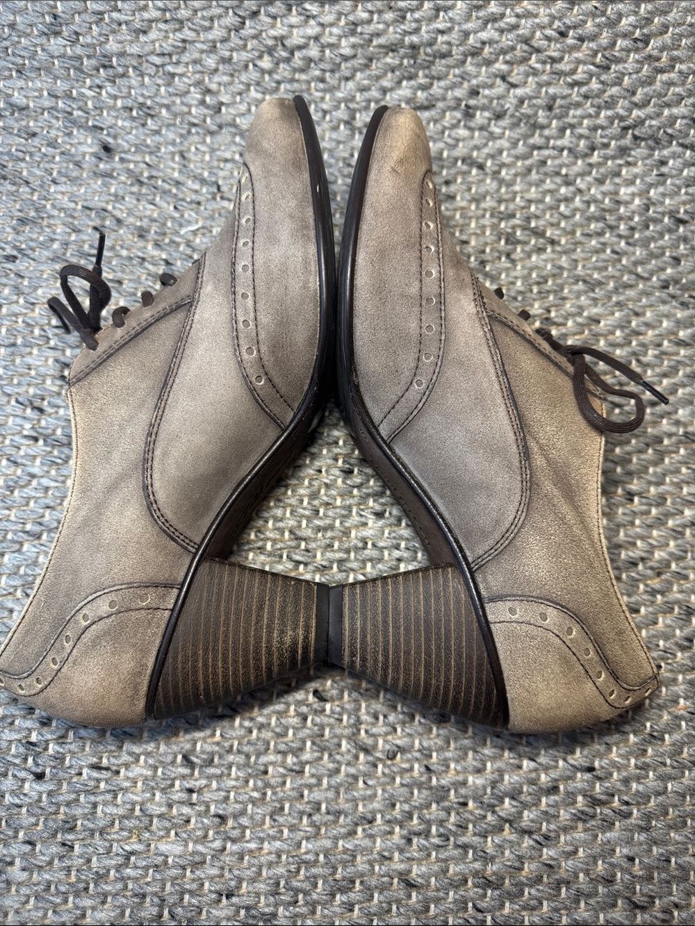 Paul Green Kelsey Nubuck Oxford Heel – Women’s Lace-Up Pumps – Taupe - Picture 6 of 16